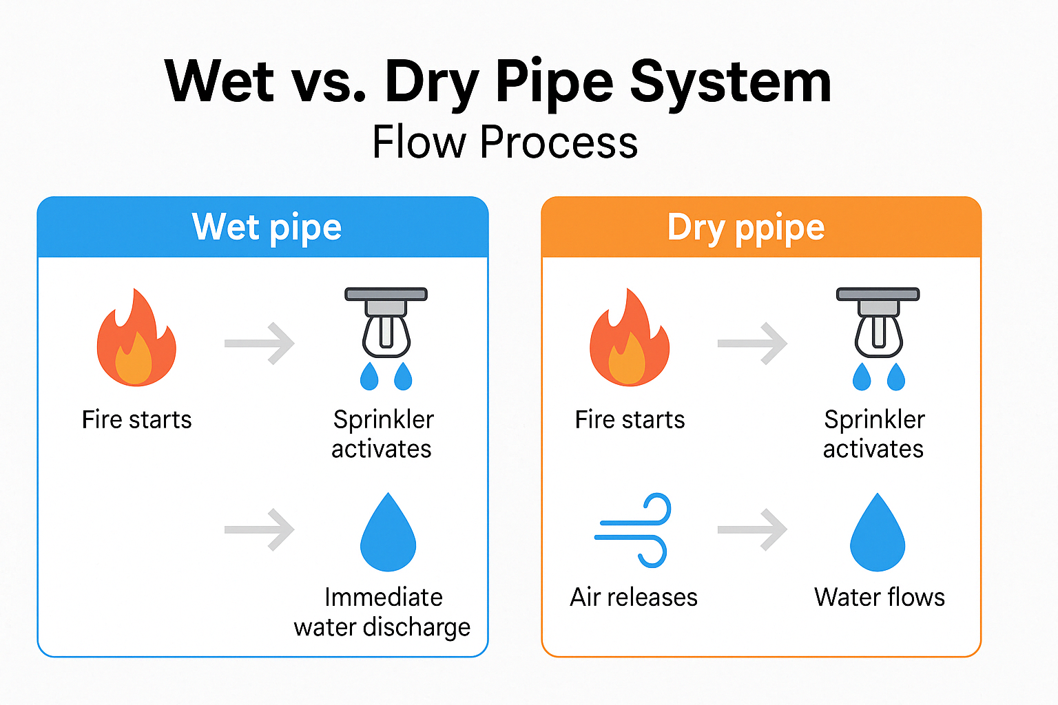 Wet vs Dry Pipe Sprinkler