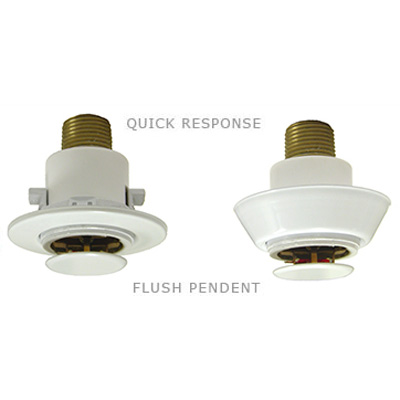 Recessed or flush sprinkler with escutcheon